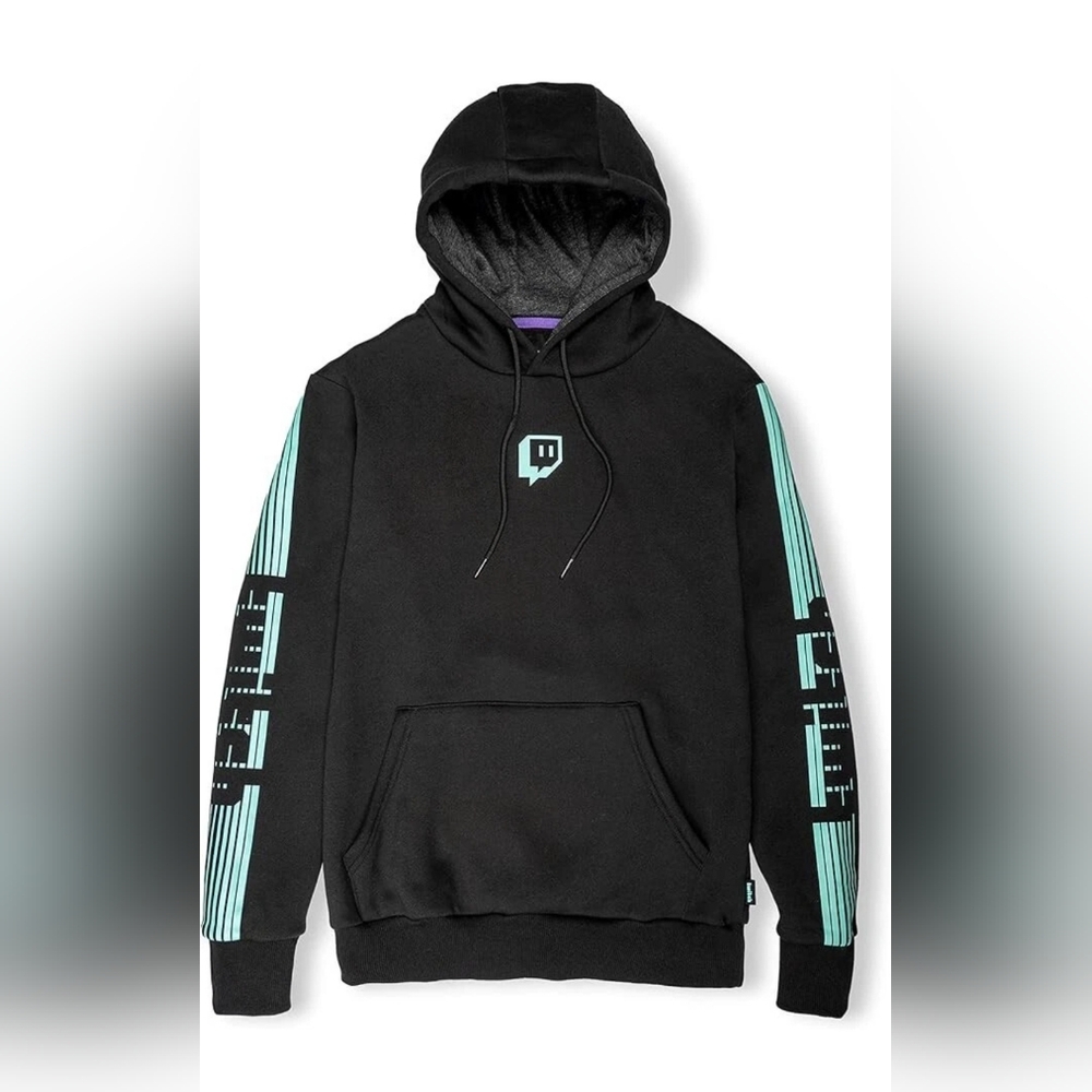 NWT Twitch Streaming Black and Green Men's Hoodie Size M